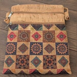 Portuguese Cork Crossbody Purse – Boho Tile Print